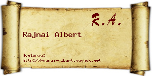 Rajnai Albert névjegykártya