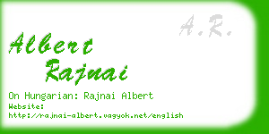 albert rajnai business card